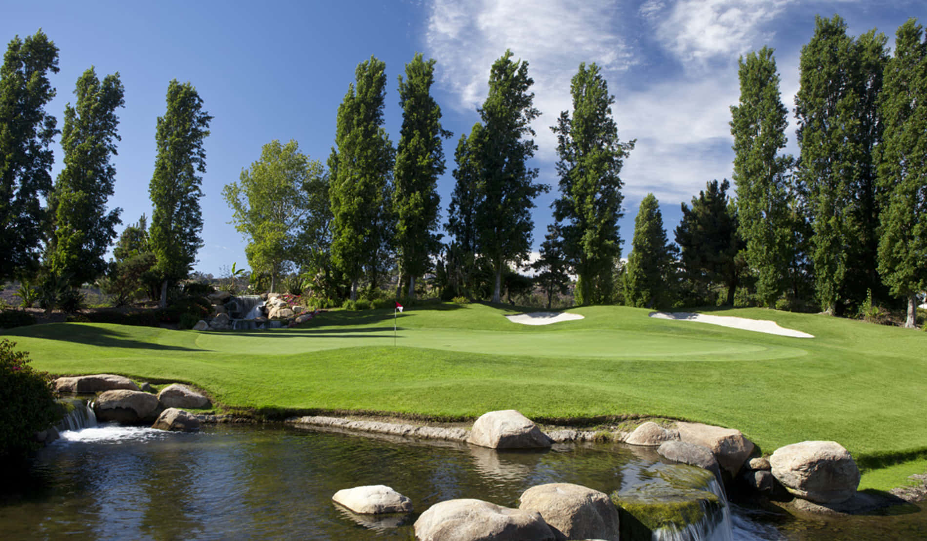 Beautiful Golf Course With Stunning Greenery Wallpaper