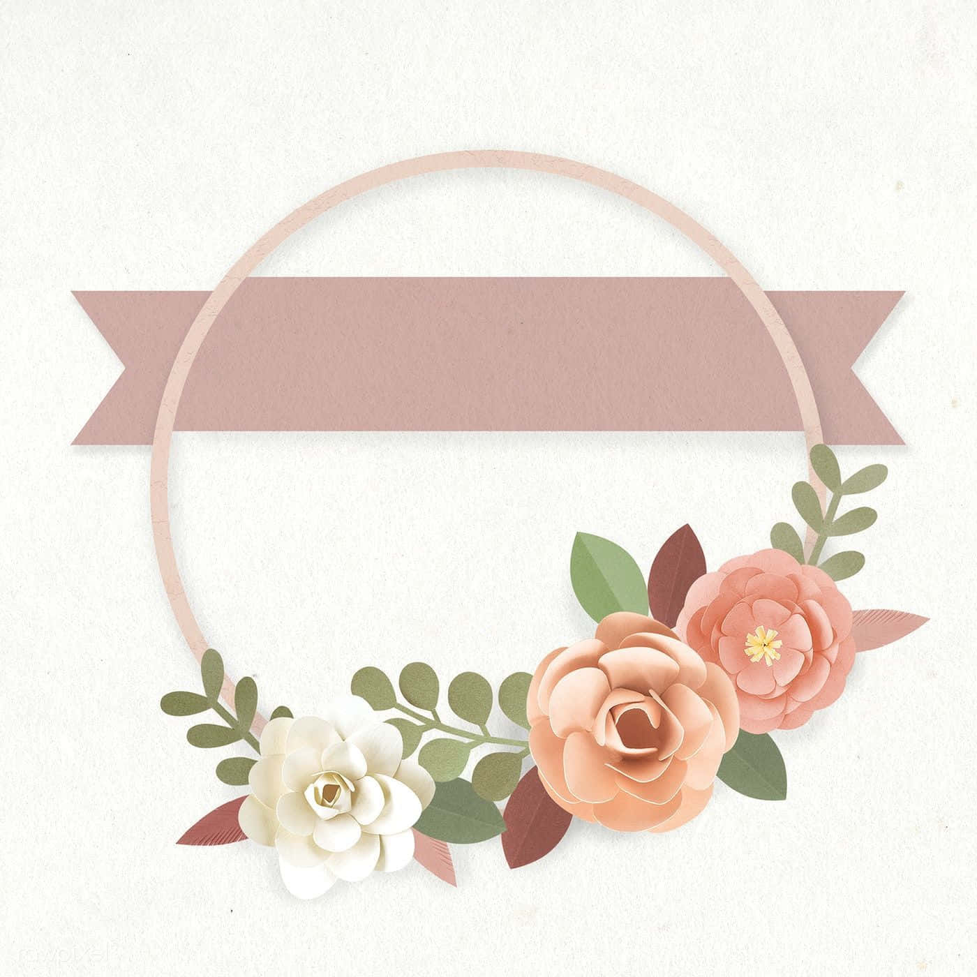 Beautiful Handmade Floral Wreath Wallpaper