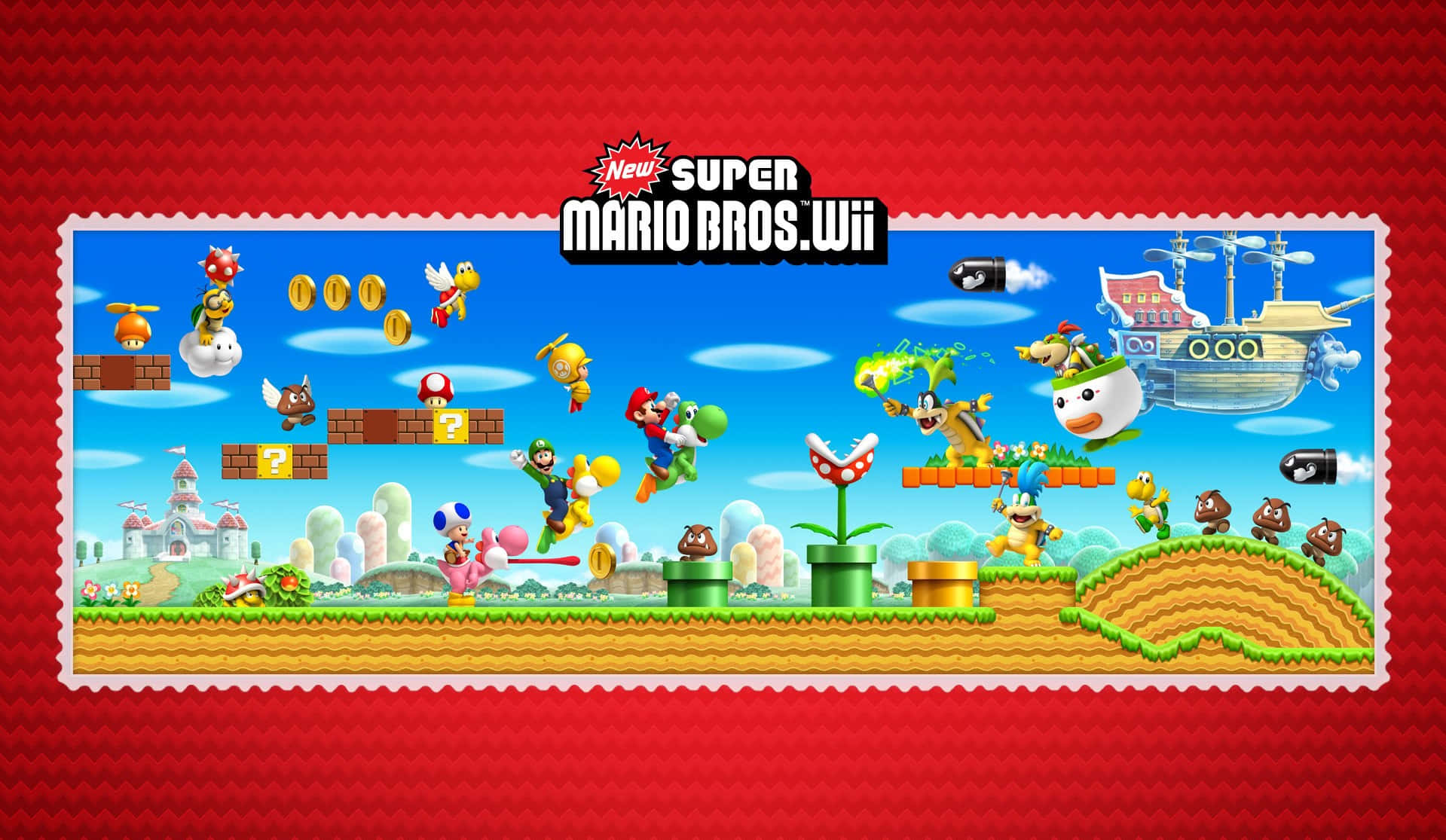 Beautiful Panoramic Sight Of The Mushroom Kingdom Wallpaper