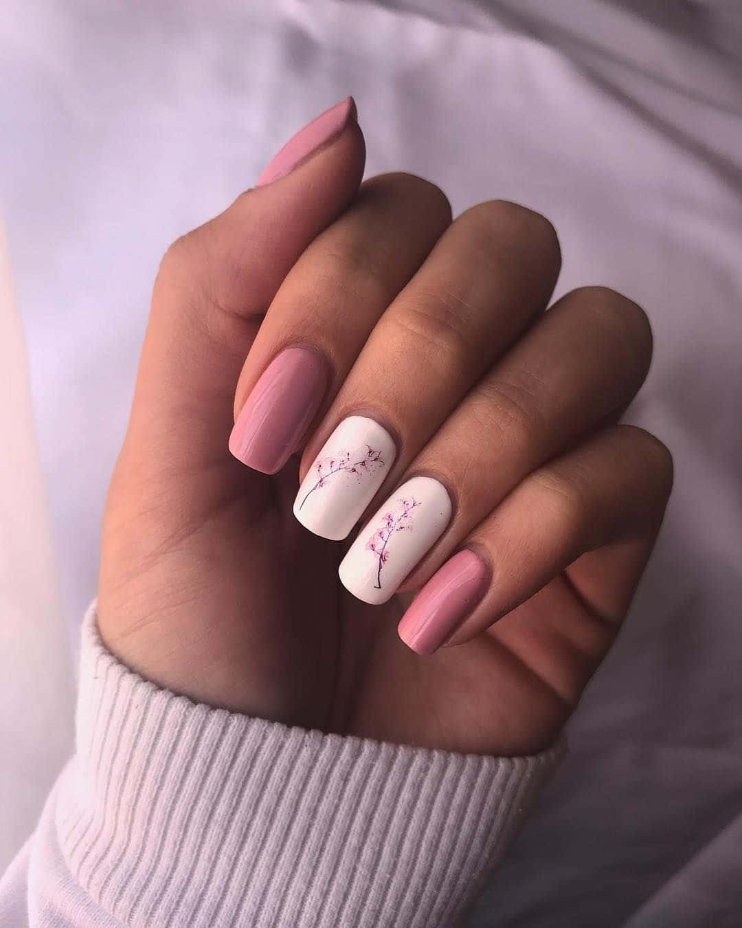 Beautiful Pink Nail Art Design Wallpaper