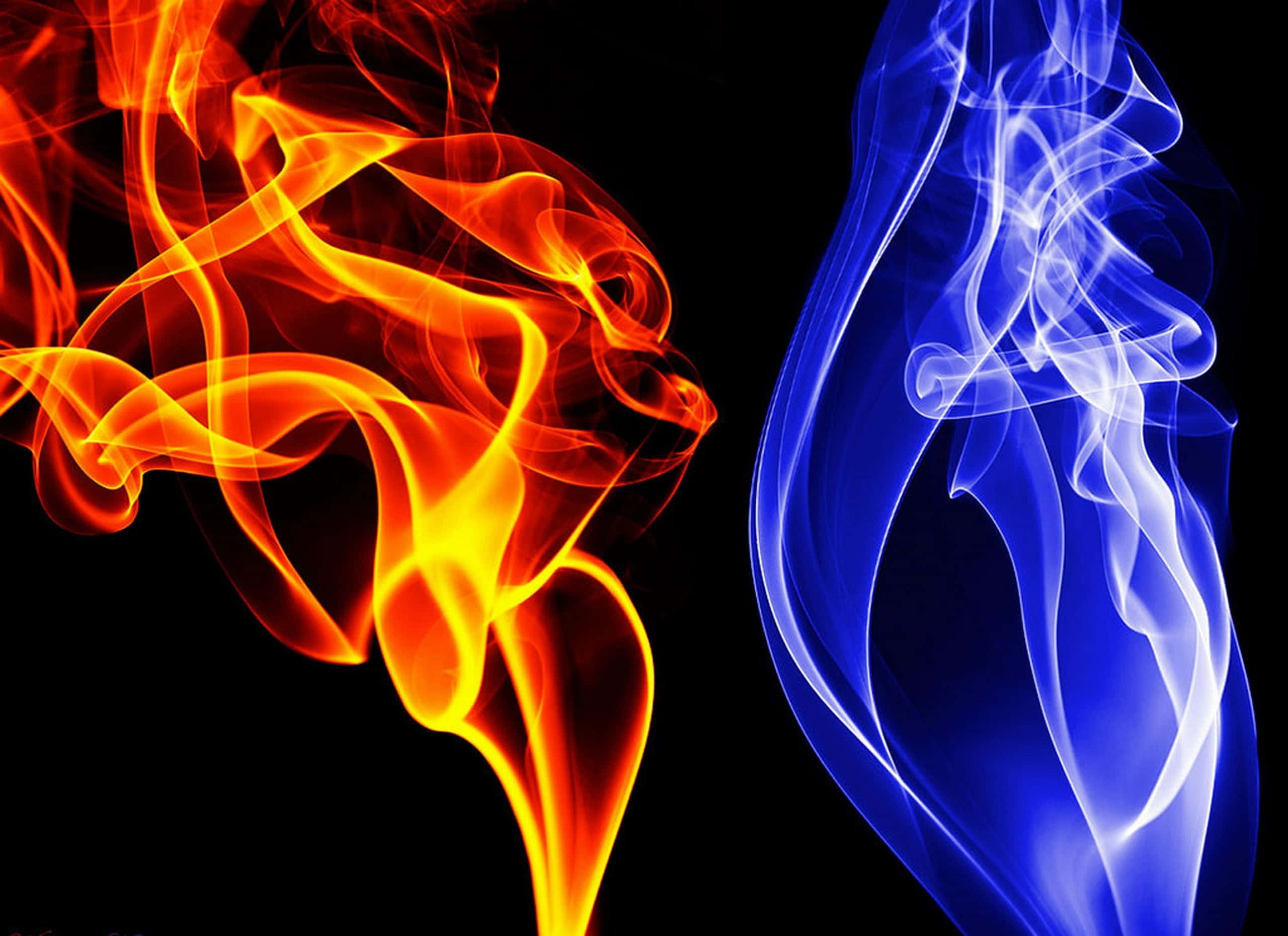 Beautiful Red And Blue Fire Wallpaper