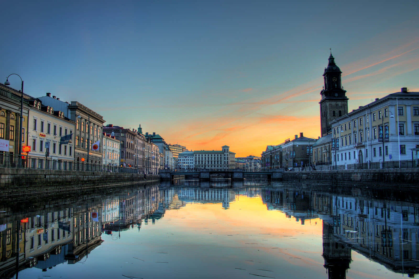 Beautiful Twilight Skyline Of Gothenburg, Sweden Wallpaper