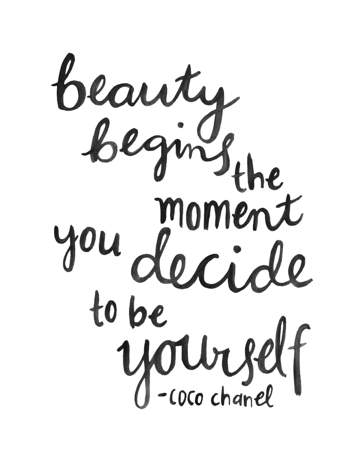 Beauty Begins Coco Chanel Quote Wallpaper