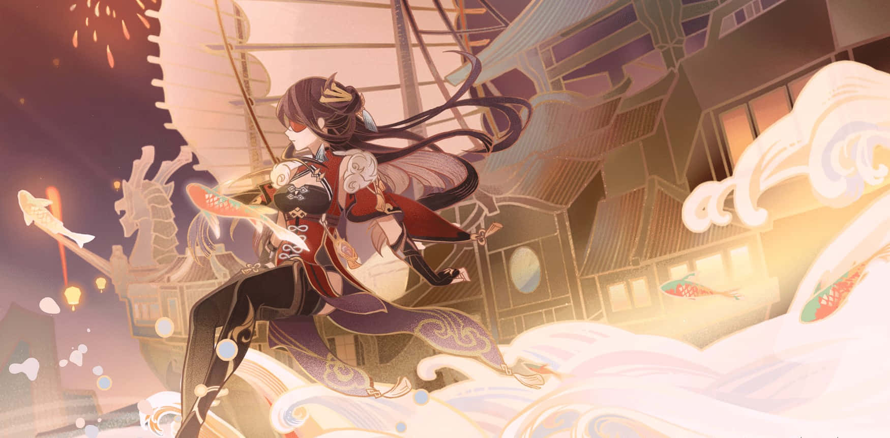 Beidou, The Fearless Leader Of The Crux Fleet, Sails The High Seas In Genshin Impact. Wallpaper