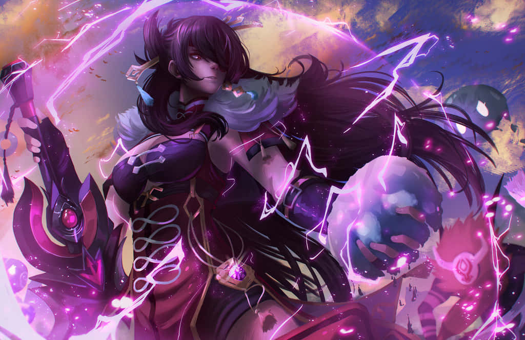 Beidou Unleashing Her Power In Genshin Impact Wallpaper