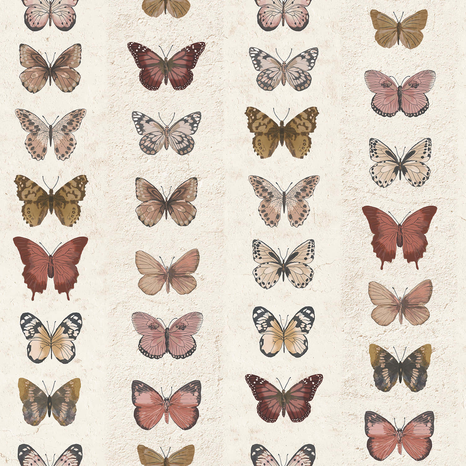 Beige Butterfly Pattern Aesthetic Wallpaper