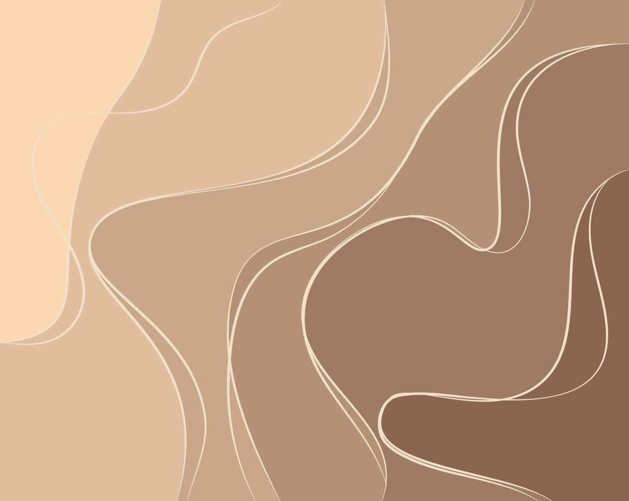 Beige Tan Abstract Waves Wallpaper