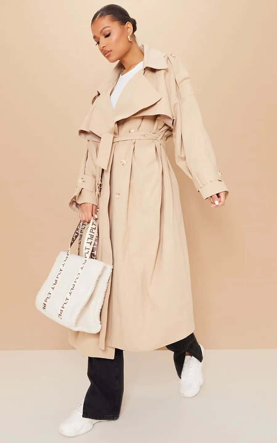 Beige Trench Coat Fashion Wallpaper