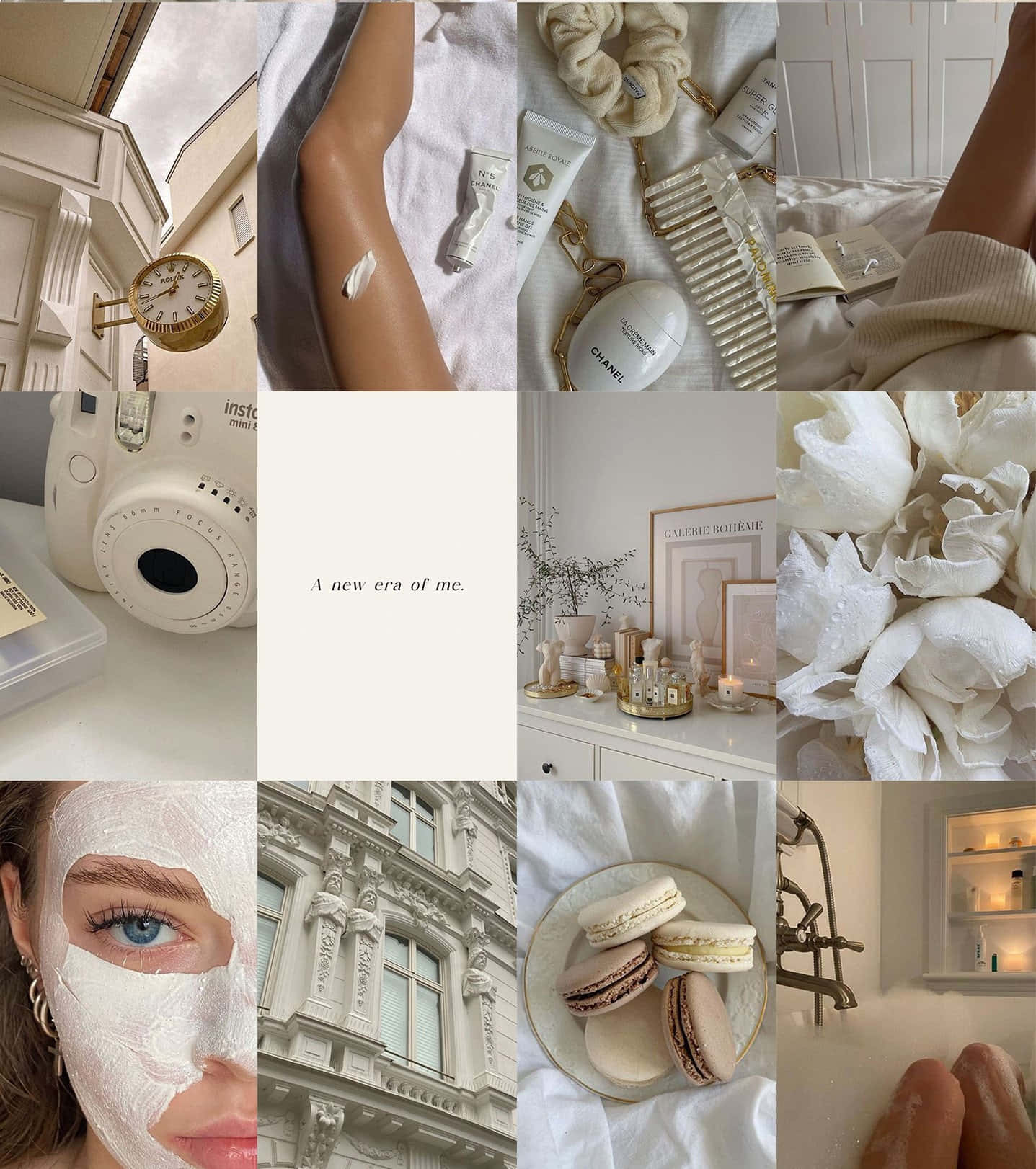 Beige Vanilla Aesthetic Collage Wallpaper