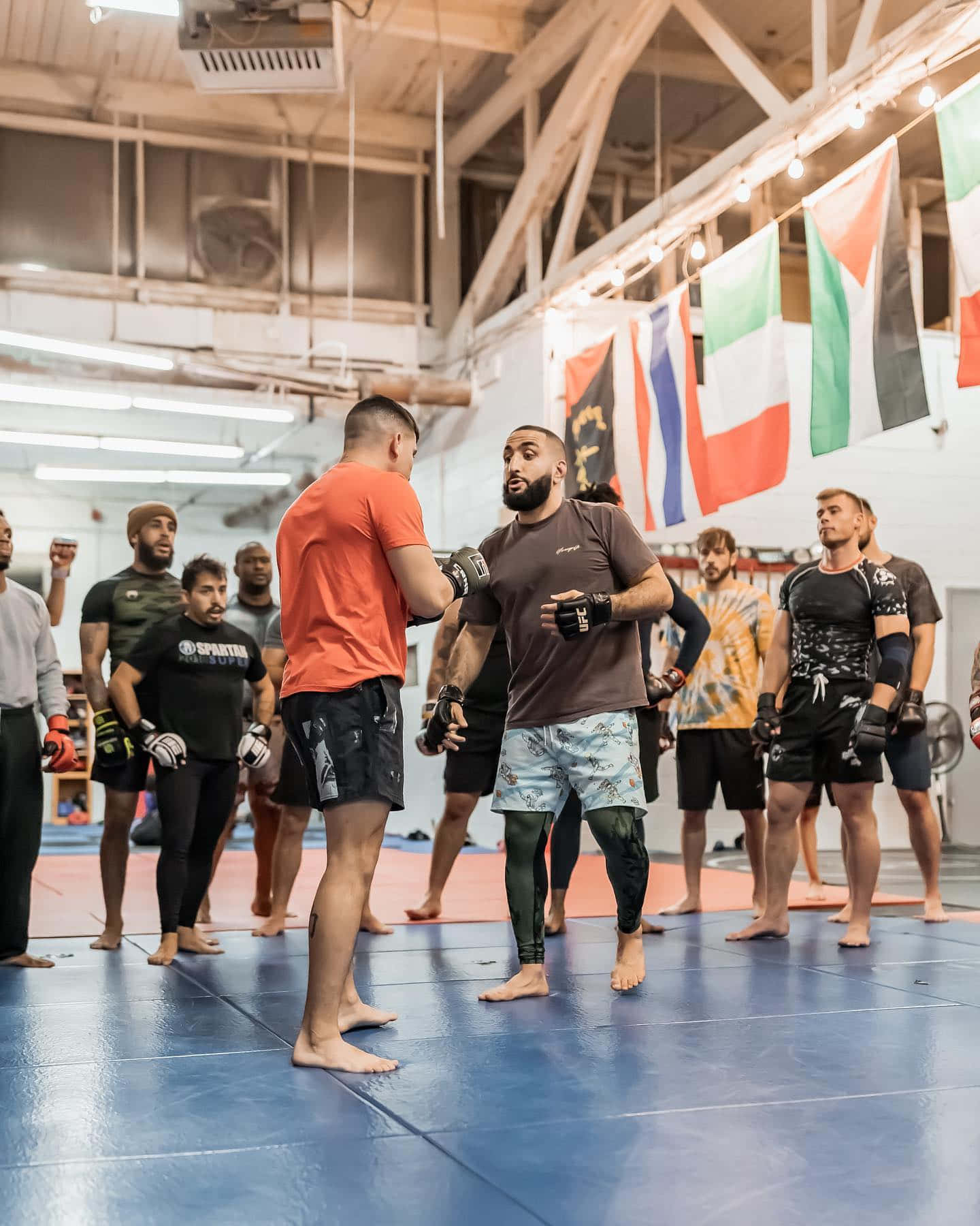 Belal Muhammad Ready To Spar In Gym Wallpaper