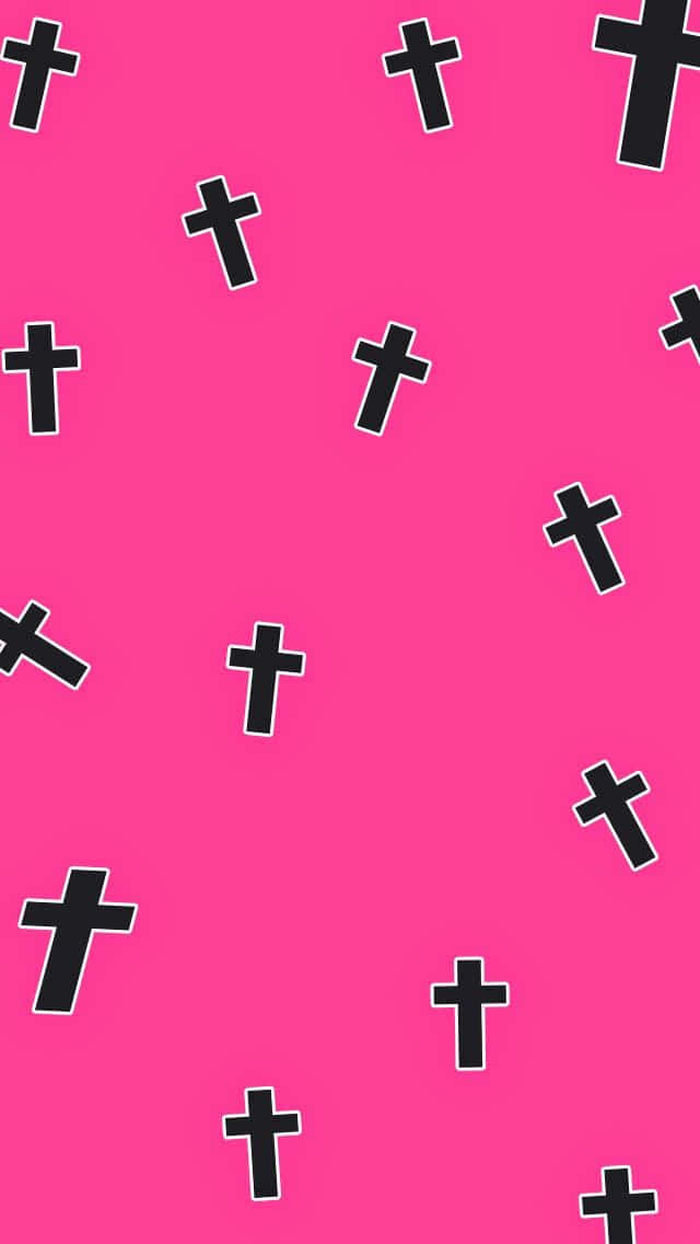 Believe In The Power Of The Pink Cross Wallpaper