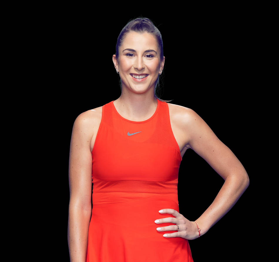 Belinda Bencic Wearing Bright Red Outfit Wallpaper