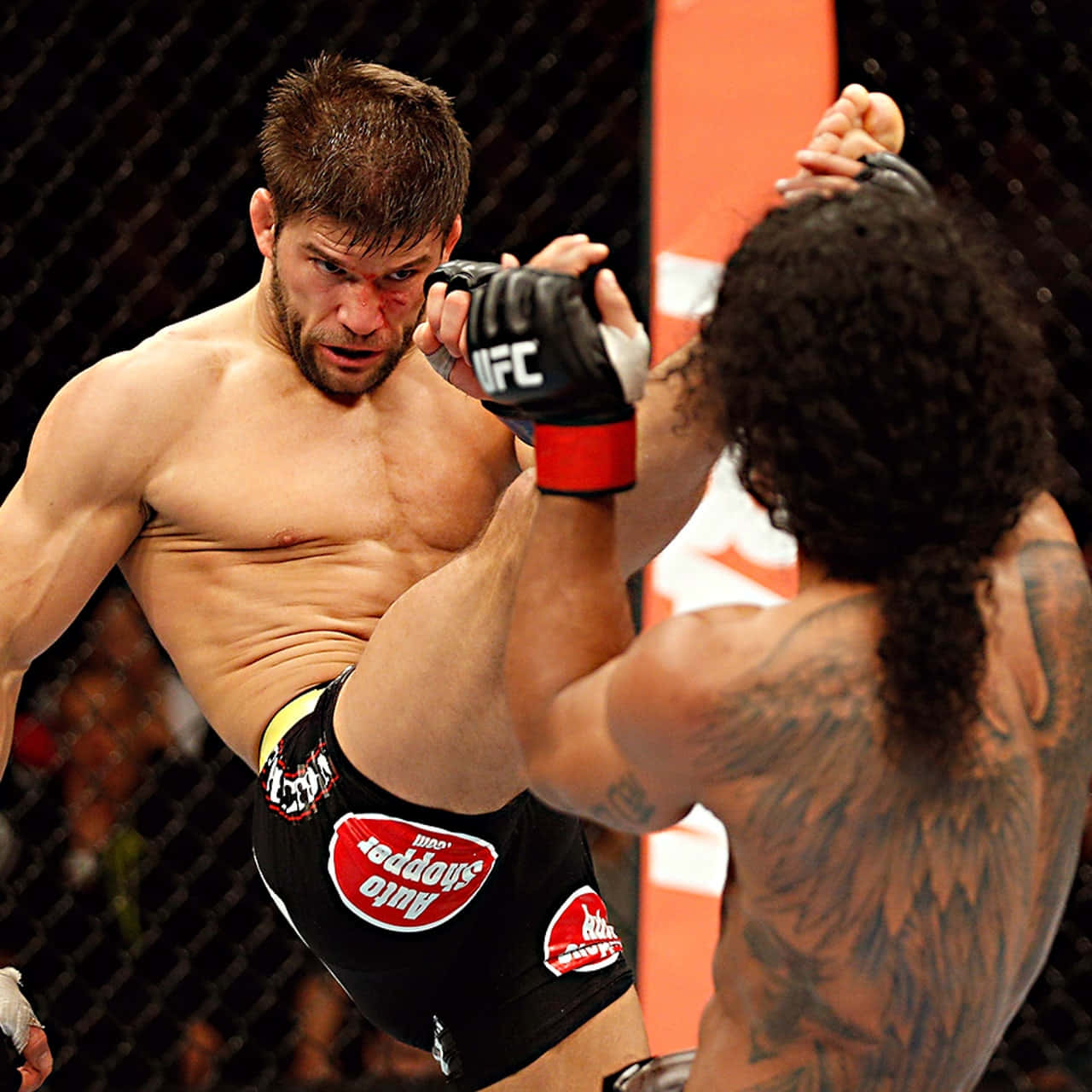 Ben Henderson Getting Kicked By Josh Thomson Wallpaper