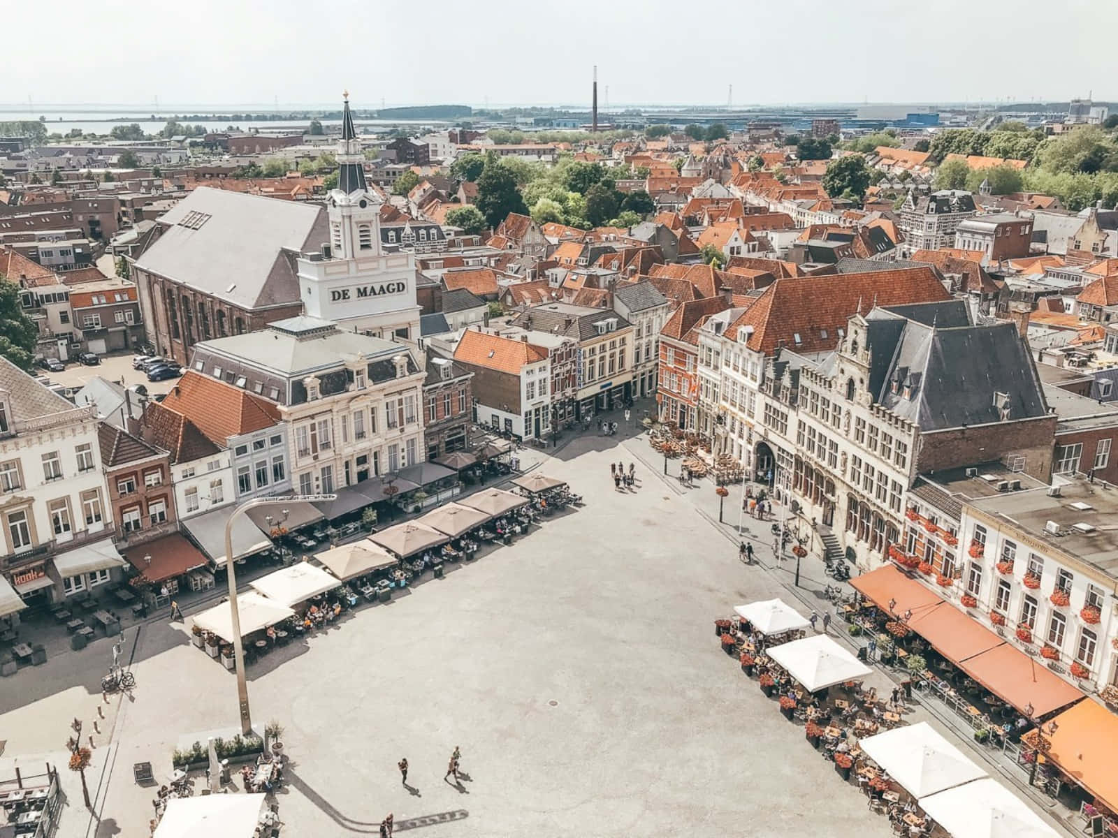 Bergen Op Zoom Aerial View Wallpaper