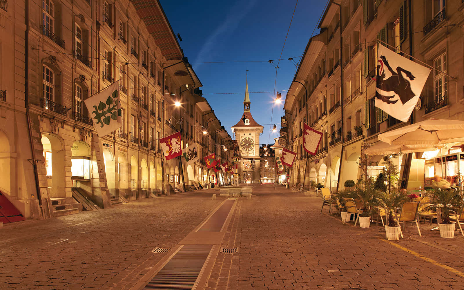 Bern Kramgasse Street Evening Wallpaper