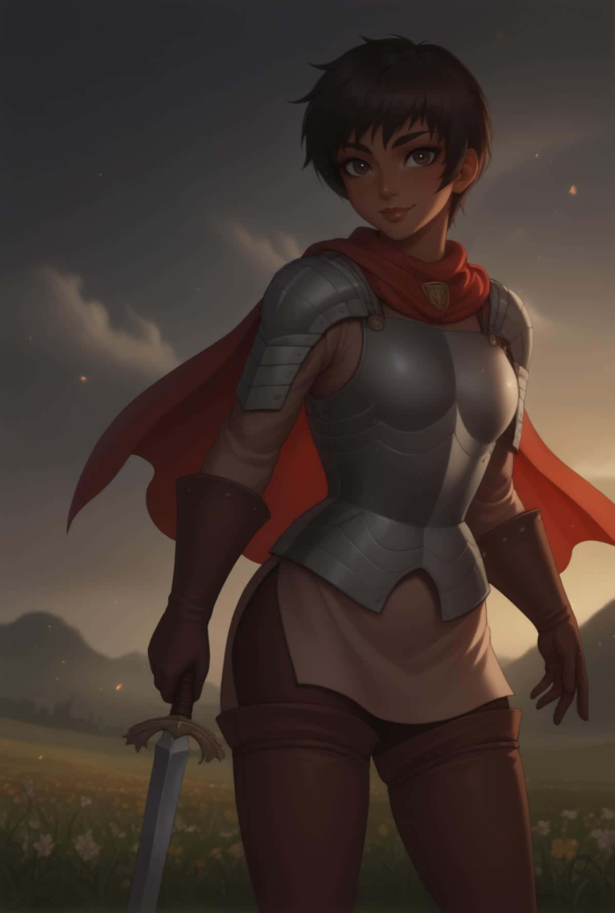 Berserk Casca Armored Warriorat Dusk Wallpaper