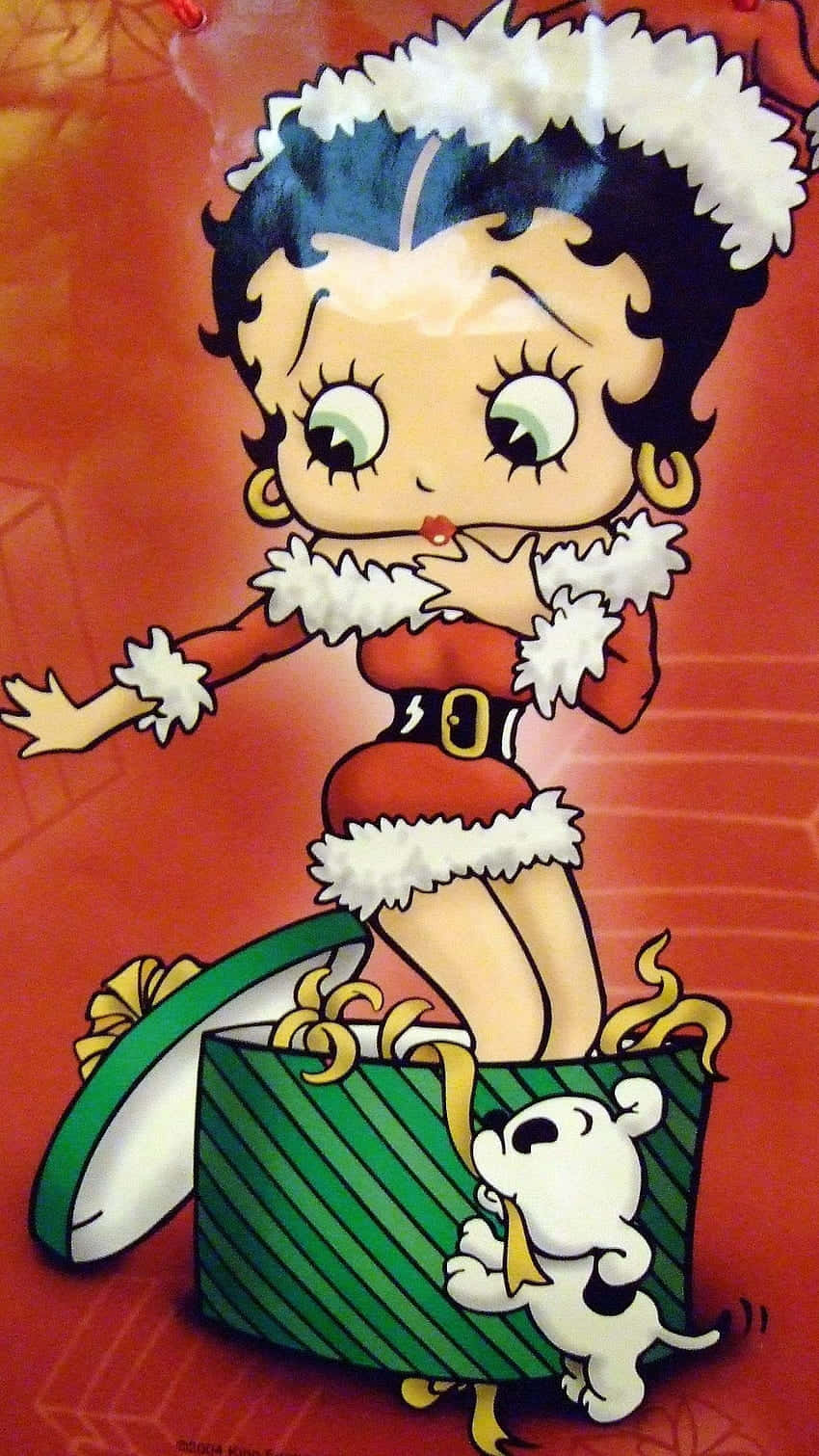 Betty Boop Celebrating Christmas With A Warm Holiday Smile Wallpaper