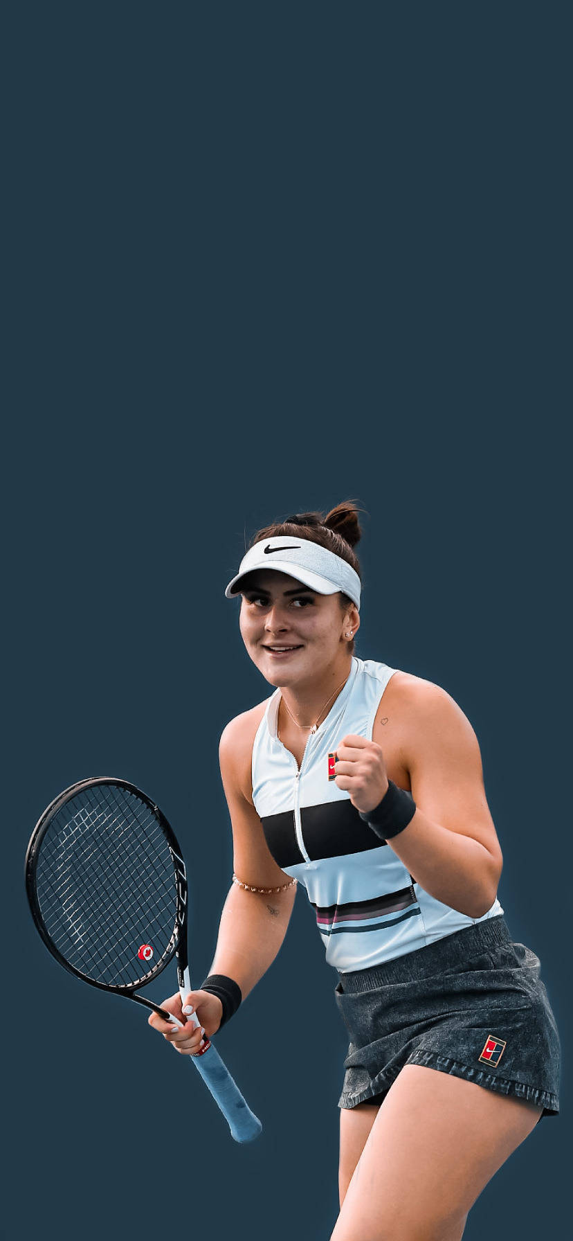 Bianca Andreescu Dark Blue Background Wallpaper