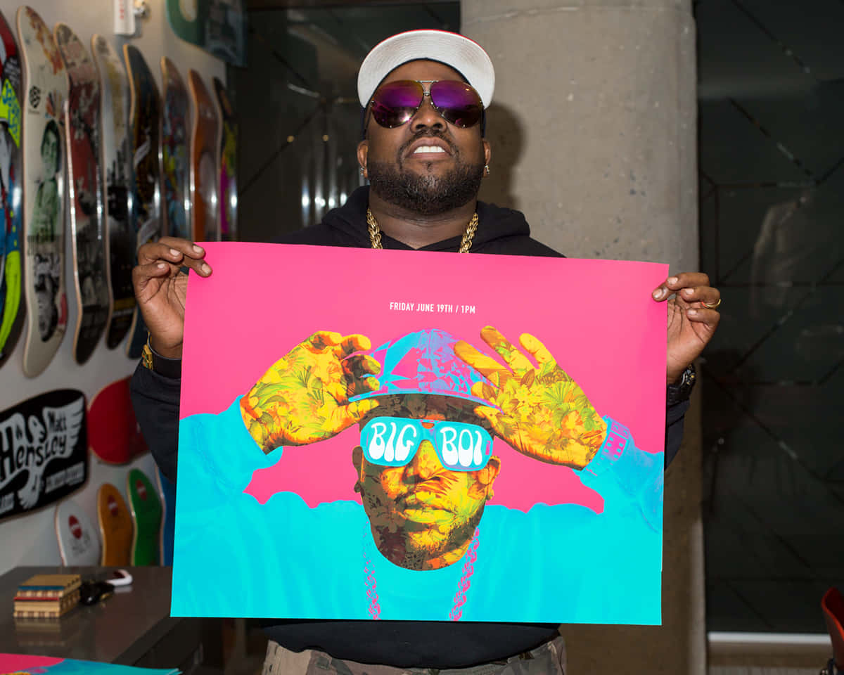 Big Boi Holding Concert Poster Wallpaper