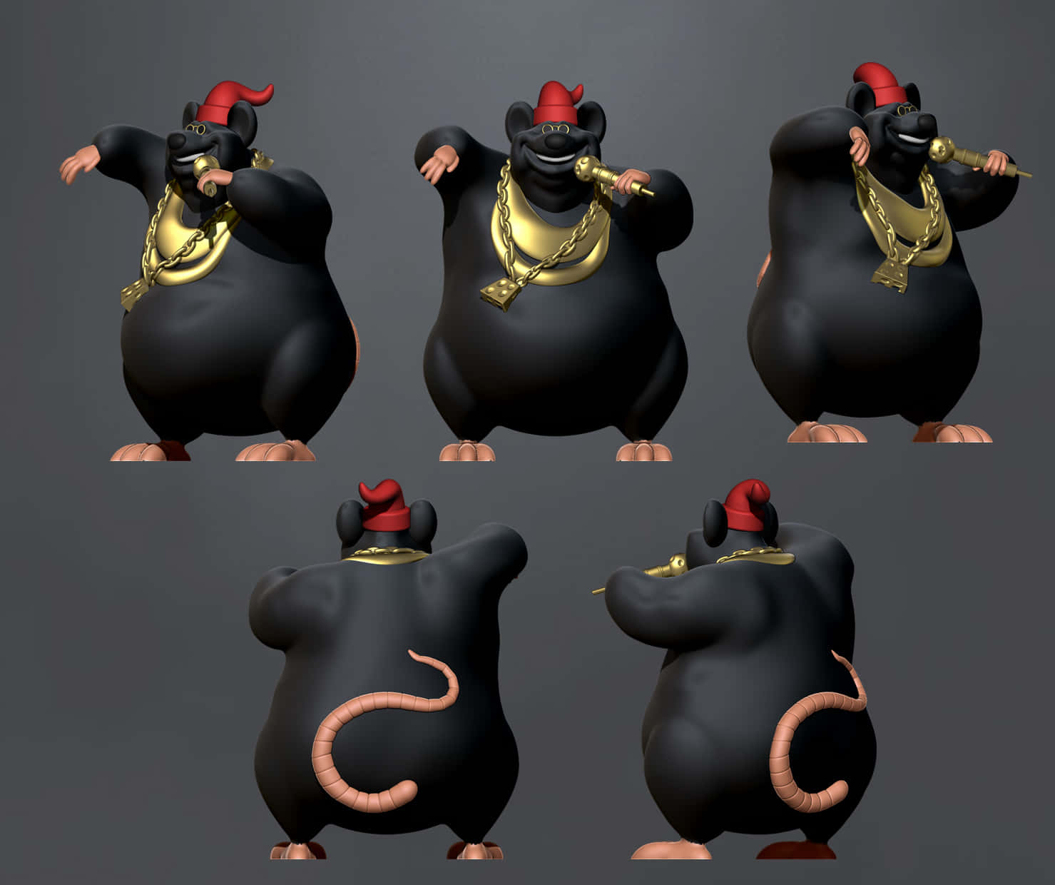 Biggie Cheese Character Poses Wallpaper