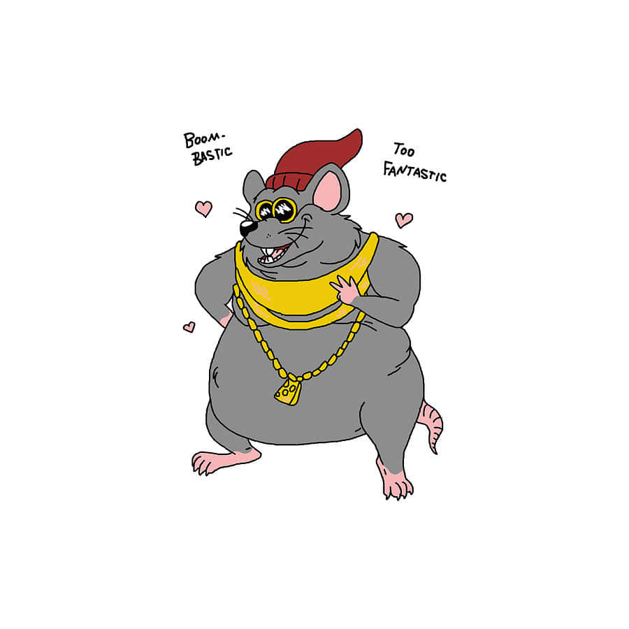 Biggie Cheese Stylish Rat Illustration Wallpaper