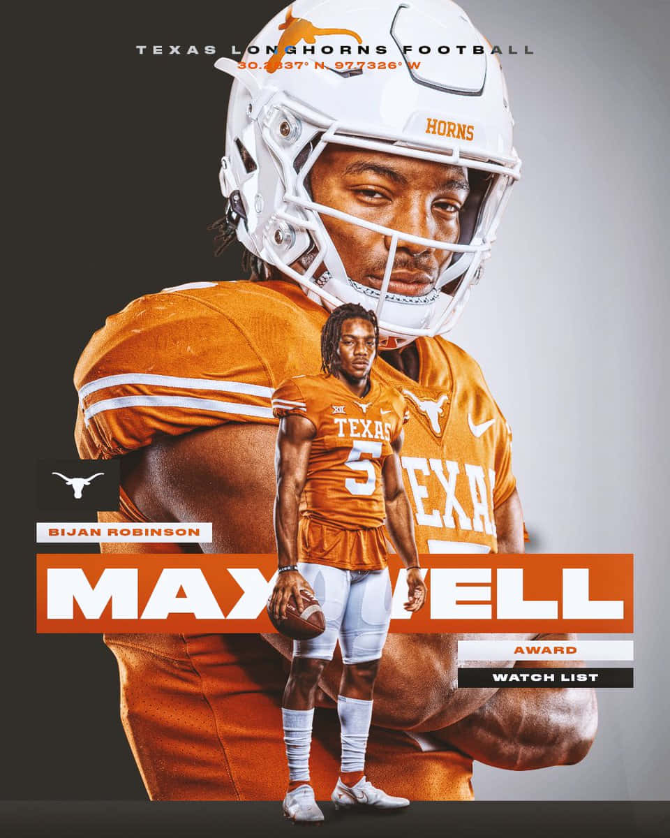 Bijan Robinson Texas Longhorns Football Maxwell Award Watch List Wallpaper