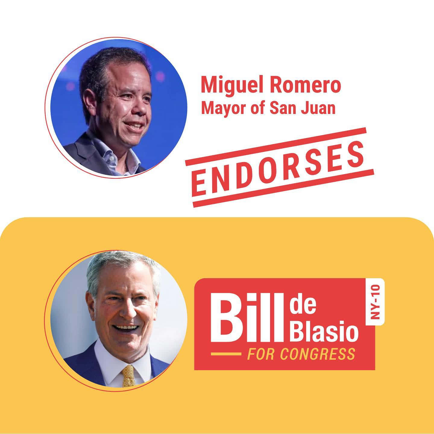 Bill De Blasio Alongside Mayor Miguel Romero Wallpaper