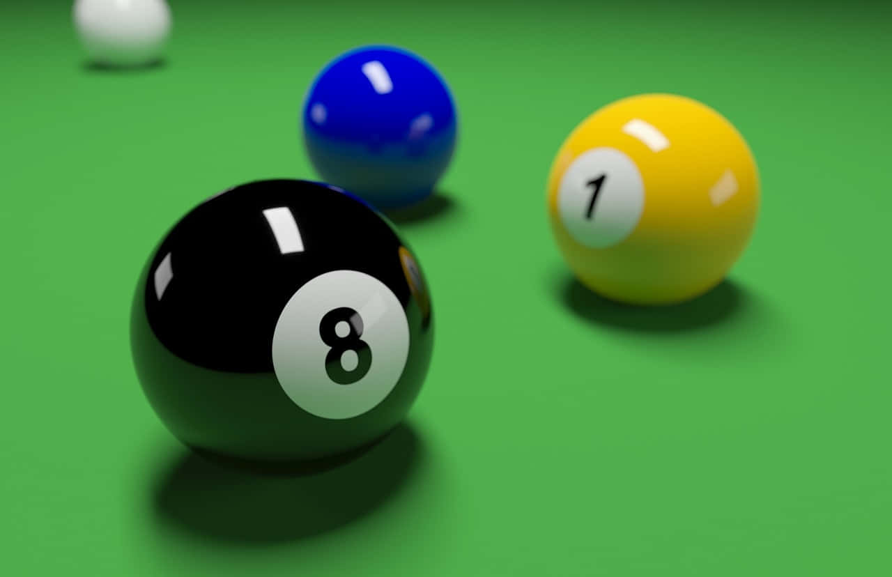 Billiard Balls Eight Ball Focus Wallpaper