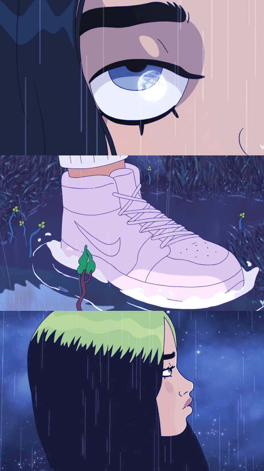 Billie Eilish Animated Sadness Wallpaper