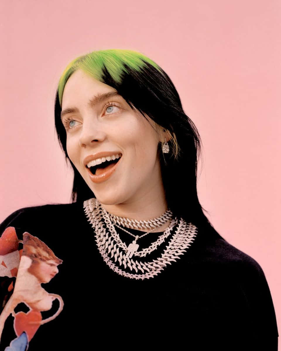 Billie Eilish Flashing Her Epic Smile Wallpaper