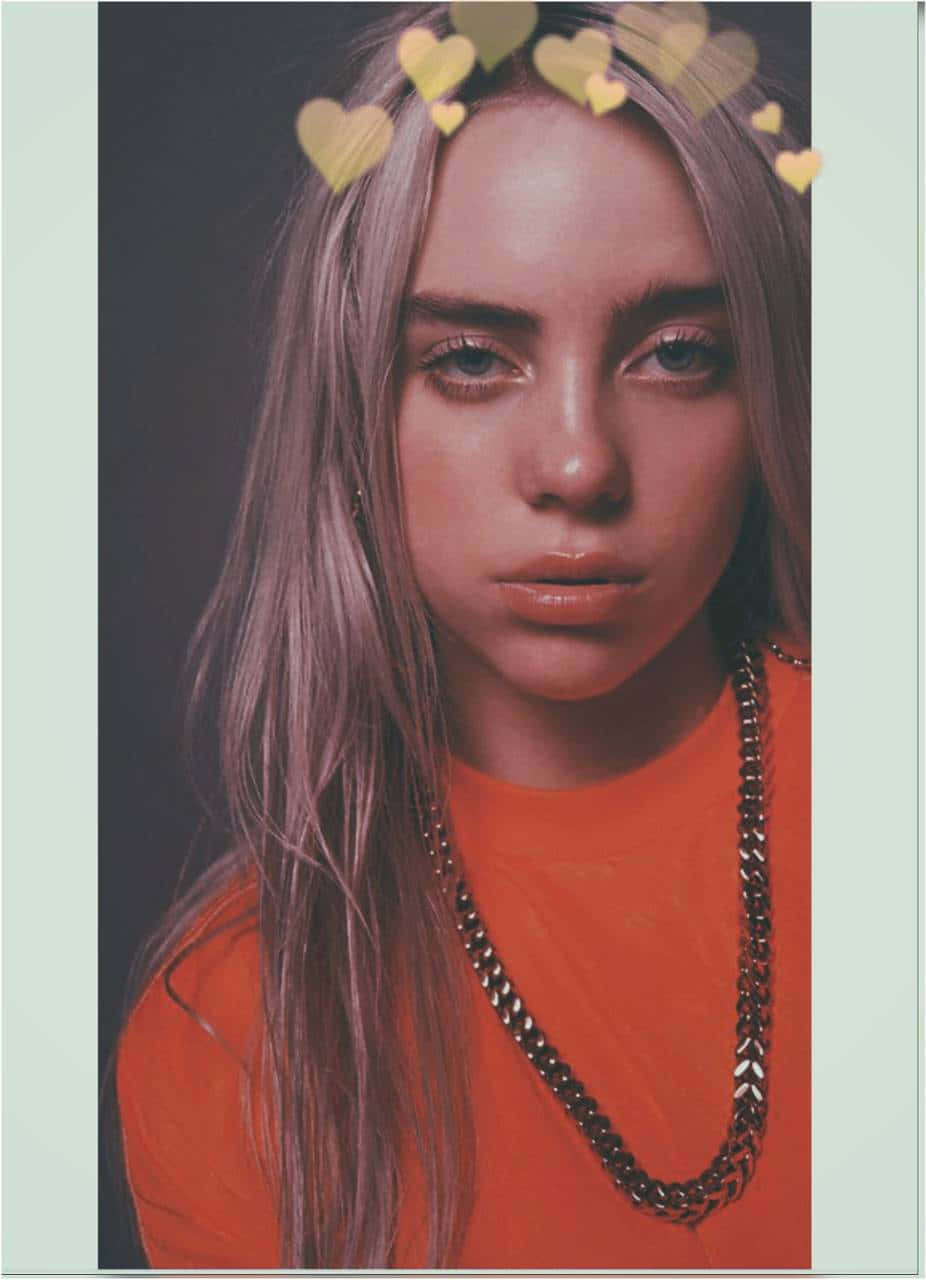 Billie Eilish Heart Filter Portrait Wallpaper