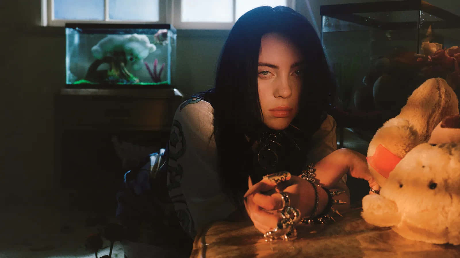 Billie Eilish Intense Gaze Wallpaper