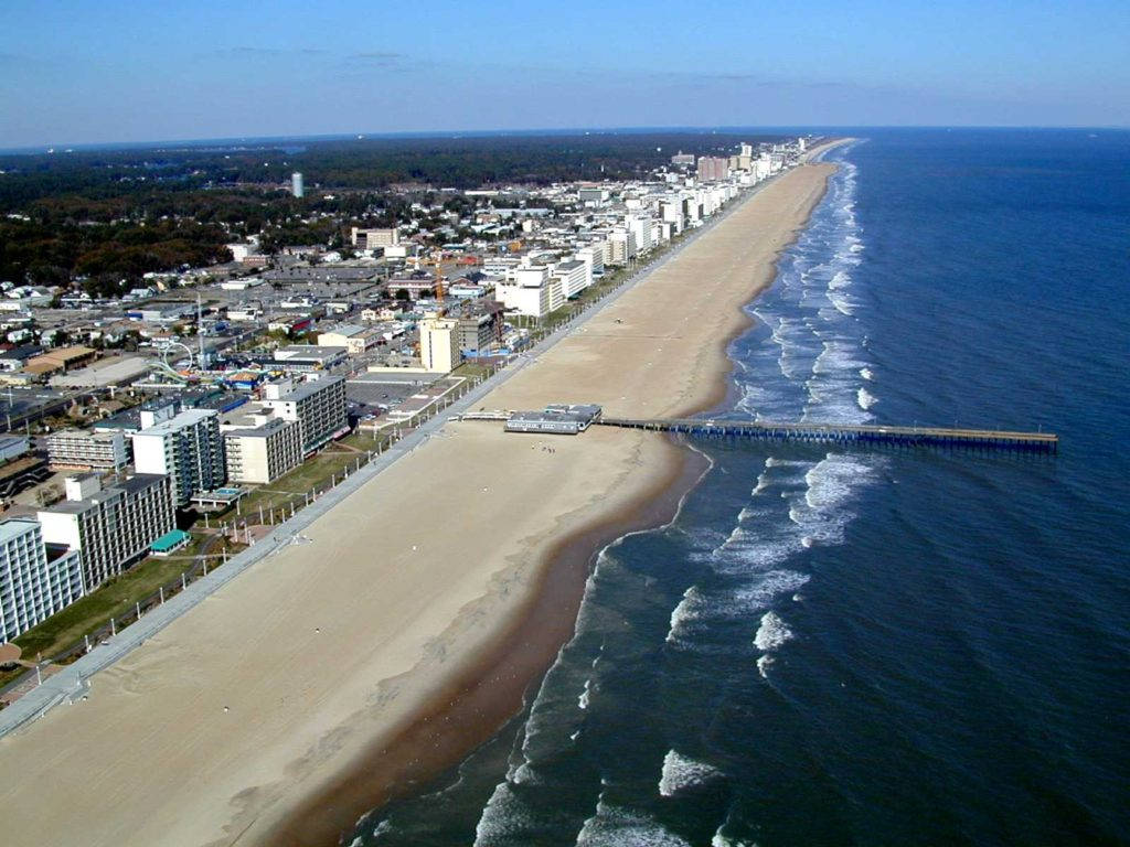 Bird’s-eye Shot Of Virginia Beach Pier Wallpaper