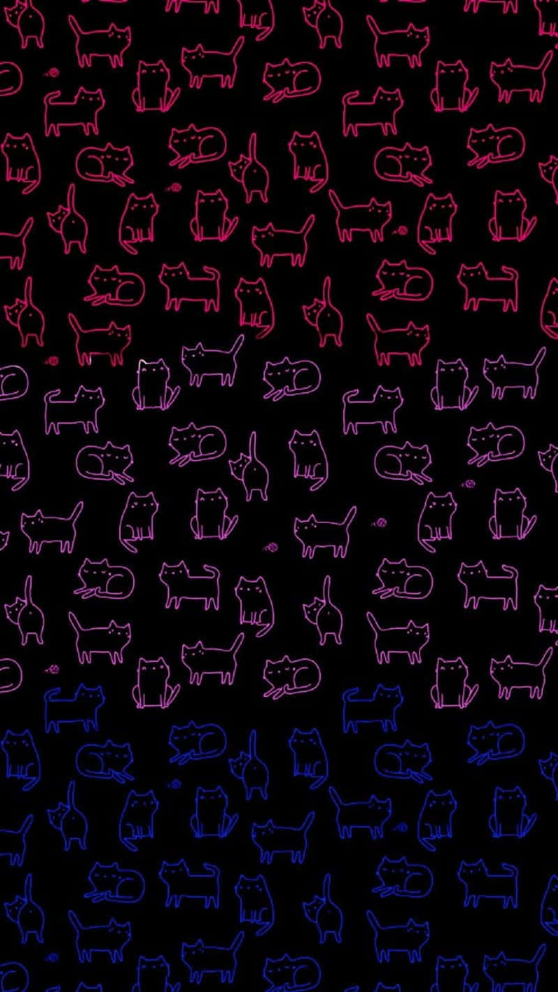 Bisexual Pride Cats Pattern Wallpaper