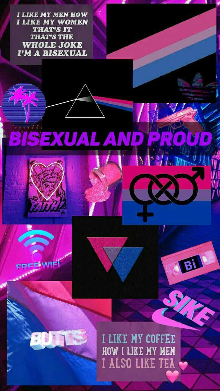 Bisexual Pride Collage Wallpaper