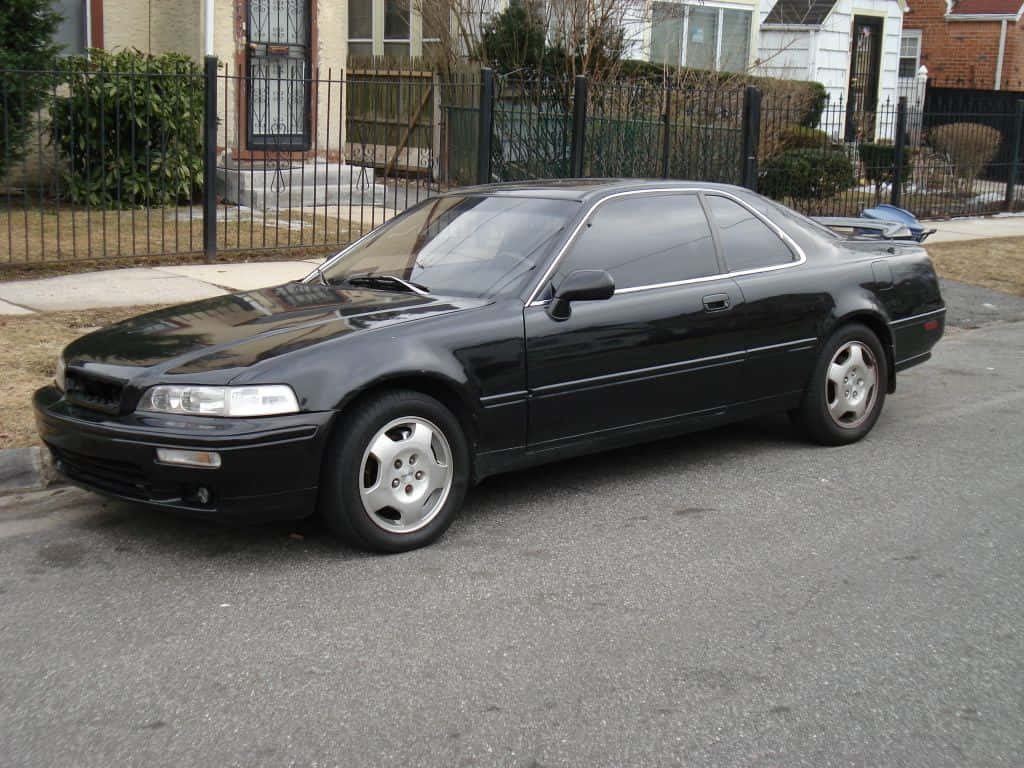 Black Acura Vigor Parked Street Wallpaper