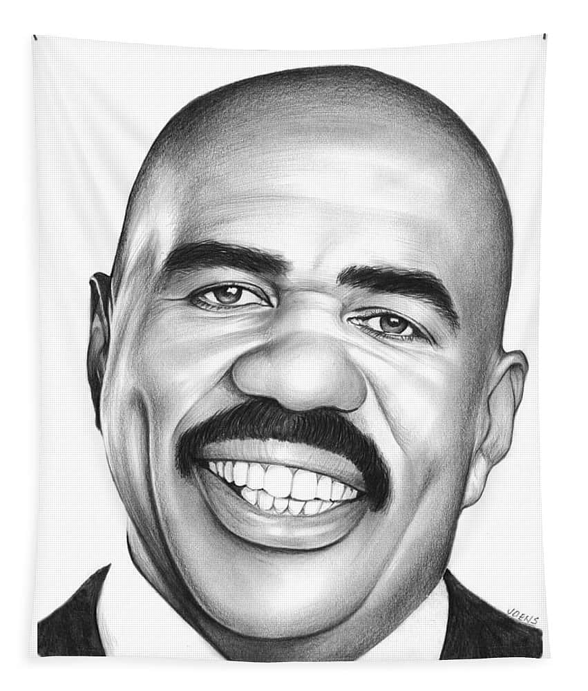 Black And White Face Of Steve Harvey Phone Wallpaper