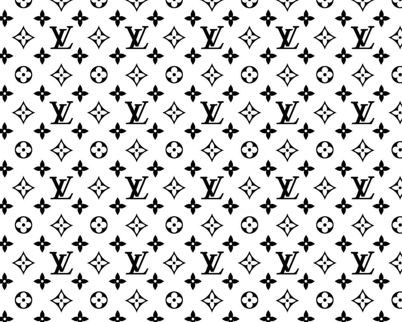 Black And White Lv Monogram Desktop Wallpaper