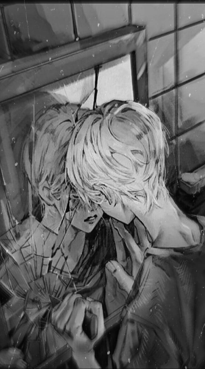 Black And White Sad Boy Anime Wallpaper