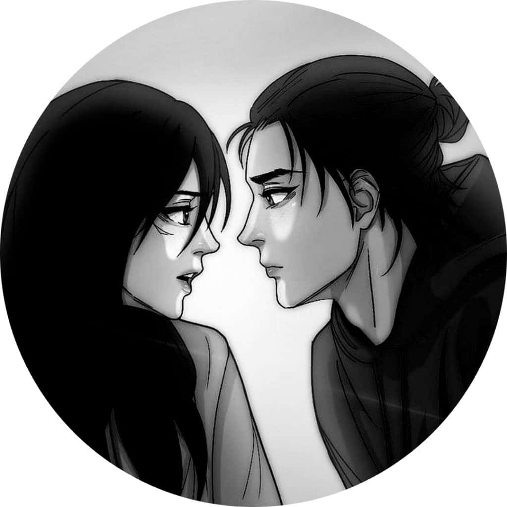 Black Anime Pfp Mikasa And Eren Wallpaper