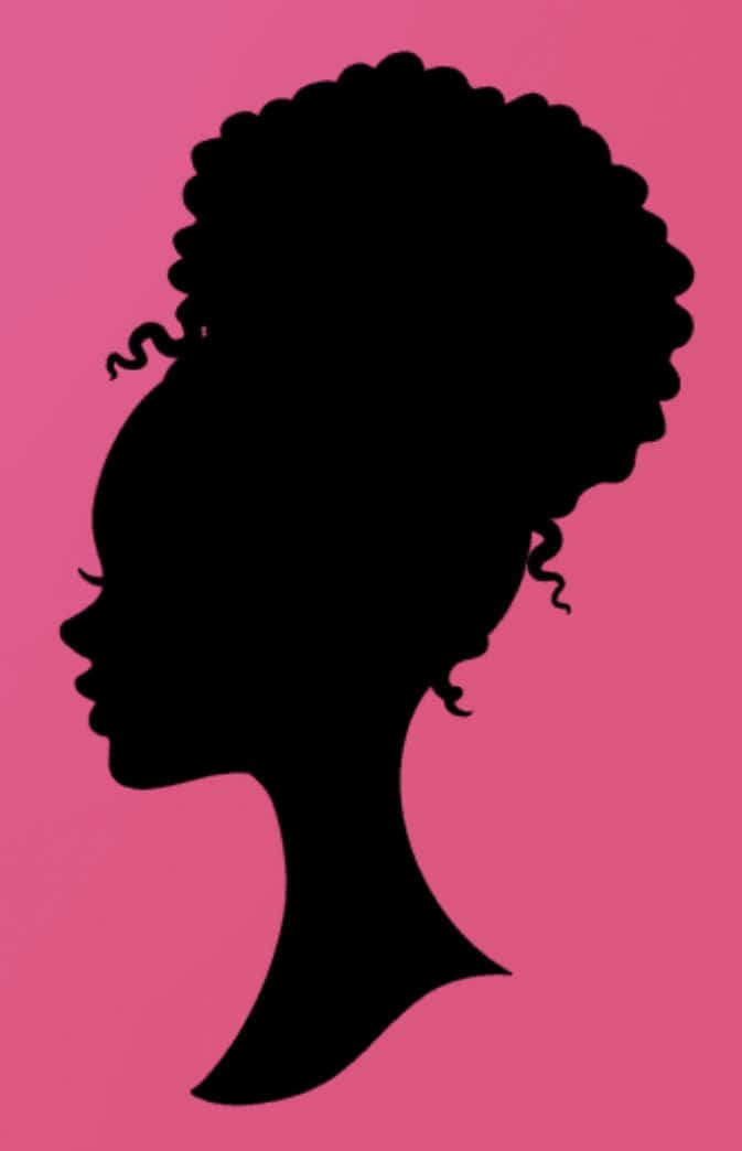 Black Barbie Silhouette Pink Background Wallpaper