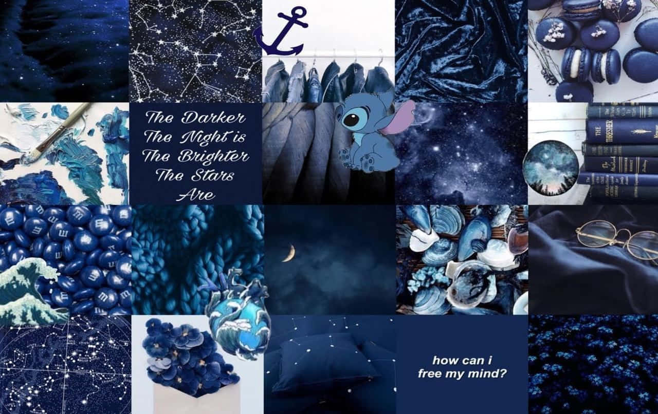 Black Blue Aesthetic Collage Wallpaper