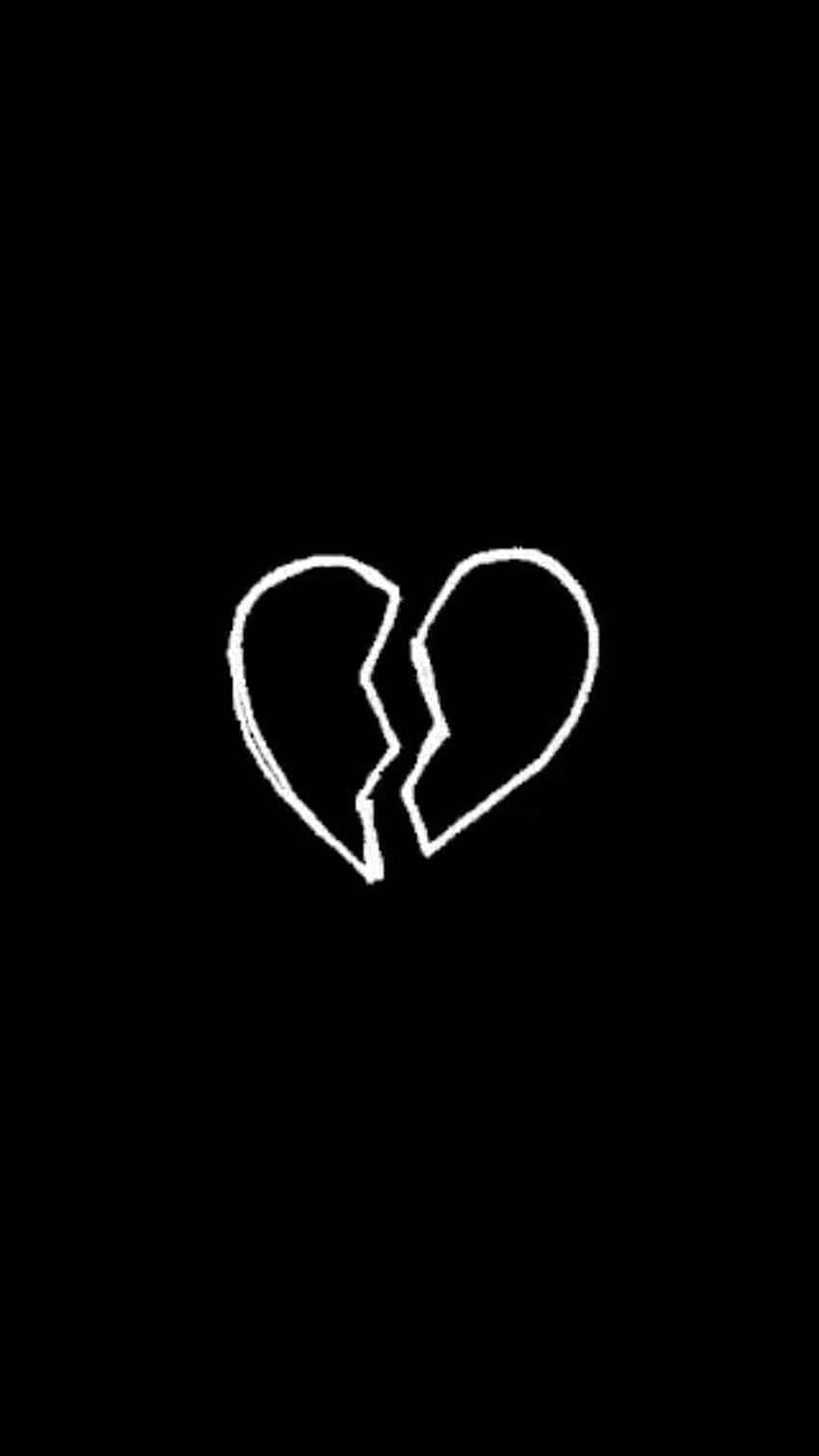 Black Broken Heart Iphone Wallpaper