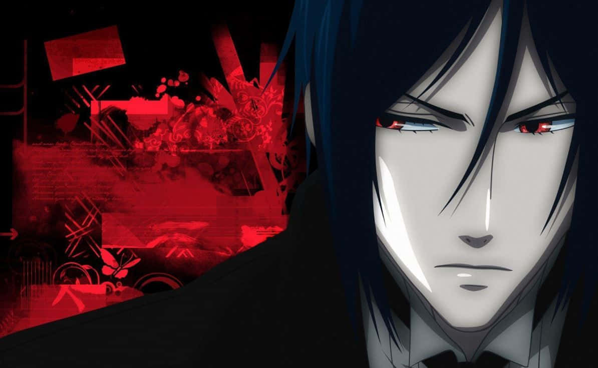 Black Butler Character Intense Gaze Wallpaper