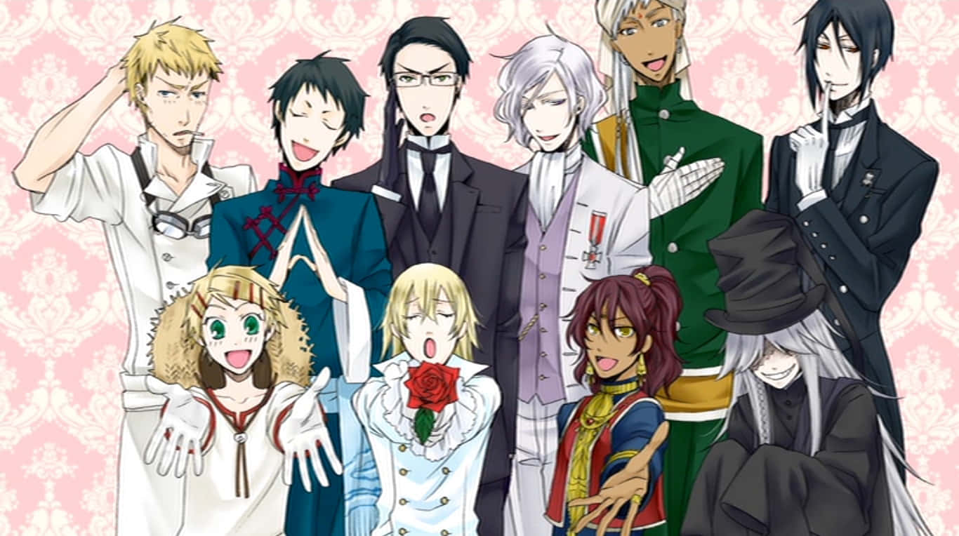 Black Butler Characters Group Wallpaper