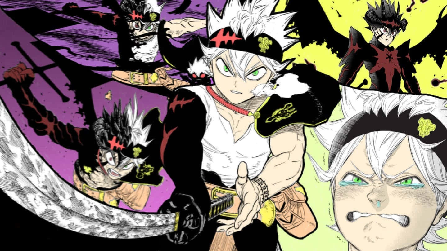 Black Clover Asta Forms Collage Wallpaper