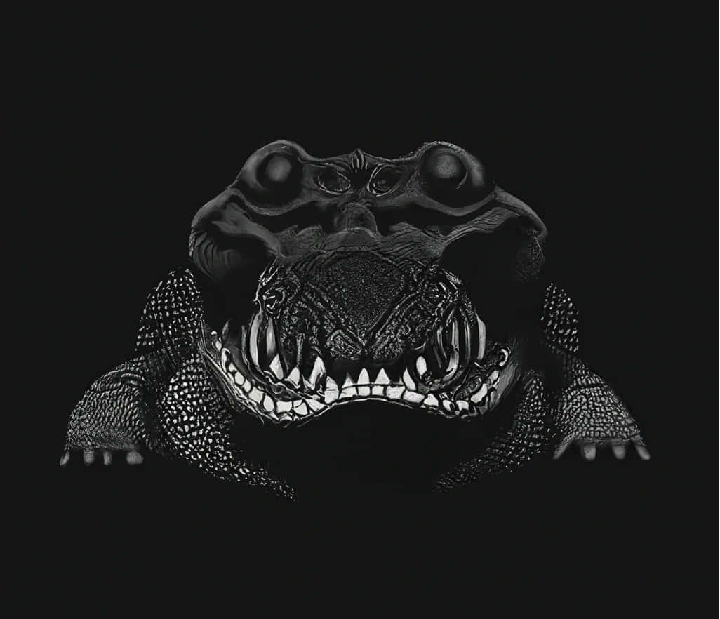 Black Crocodile Aggressive Stance Wallpaper