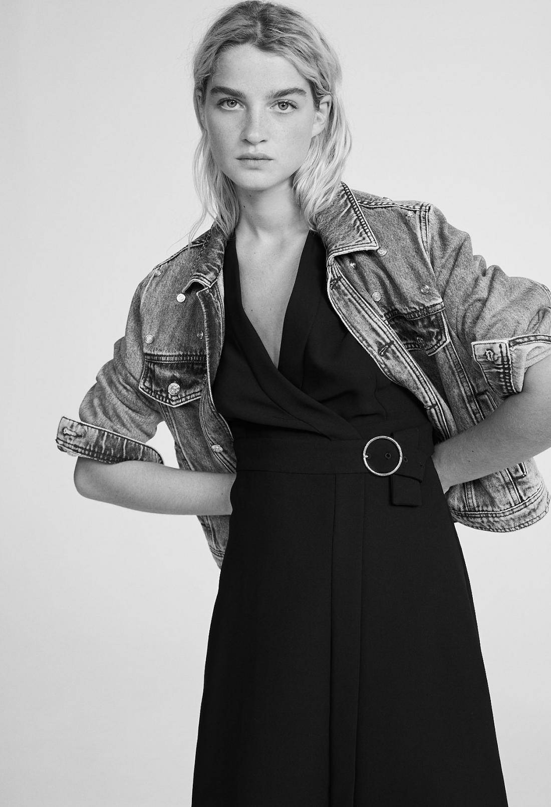 Black Dress Denim Jacket Claudie Pierlot Wallpaper