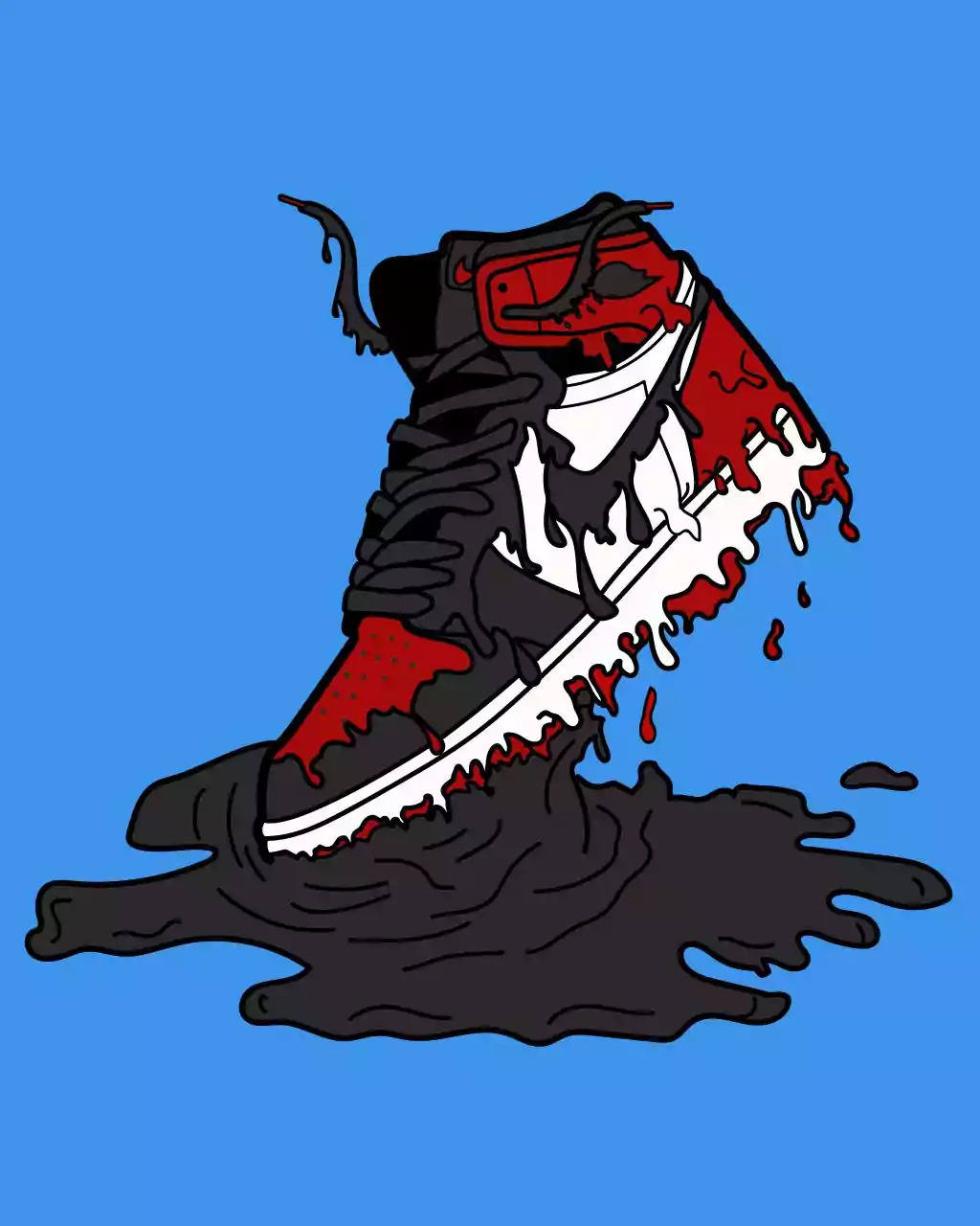 Black Drippy Nike Shoes Wallpaper