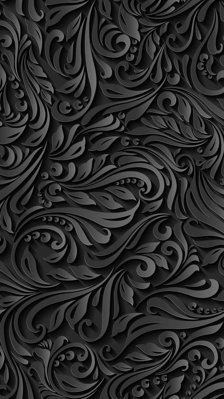 Black Floral Pattern Background Wallpaper